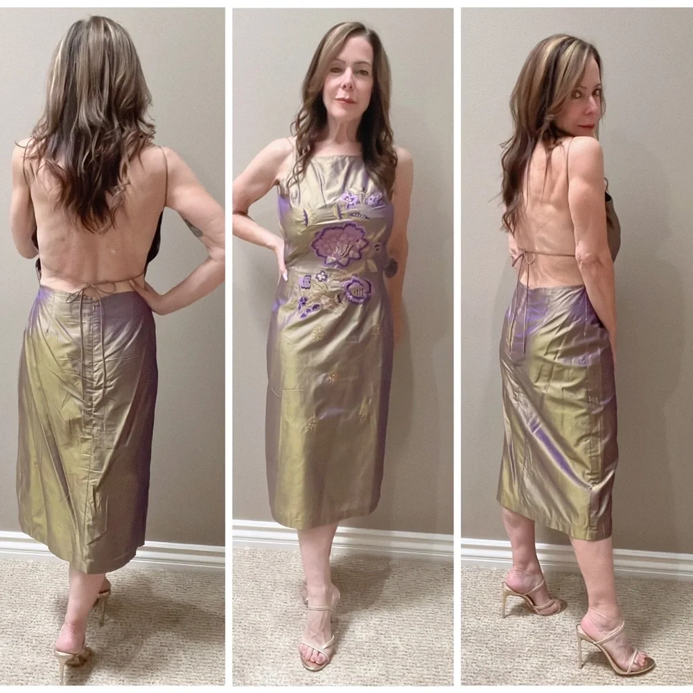 FREE PEOPLE 100% Silk Vintage Dress - Picture 2 of 13